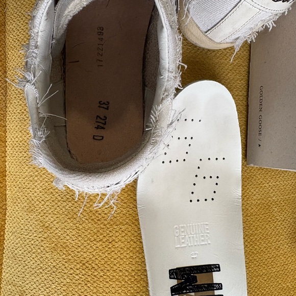 Golden Goose White and Green Star Sneakers - Picture 9 of 13